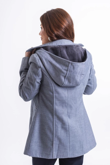Casaco La Marca Lã Batida Com Capuz Feminino Cinza Produto Casaco La Marca Lã Batida Com Capuz Feminino Cinza