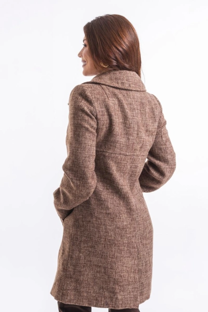 Casaco La Marca Lã Batida Longo Feminino Café Mescla Produto Casaco La Marca Lã Batida Longo Feminino Café Mescla