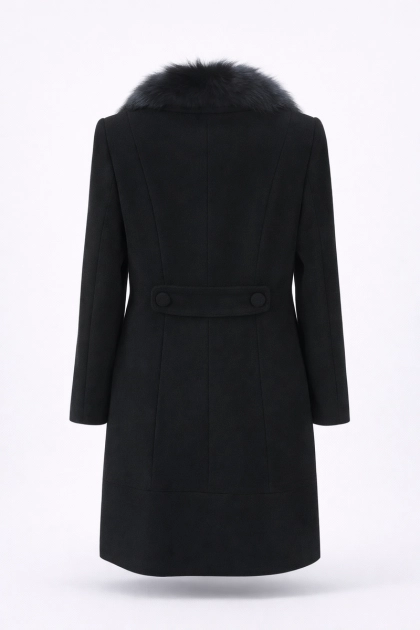 Casaco La Marca Lã Pele Longo Feminino Preto Produto Casaco La Marca Lã Pele Longo Feminino Preto