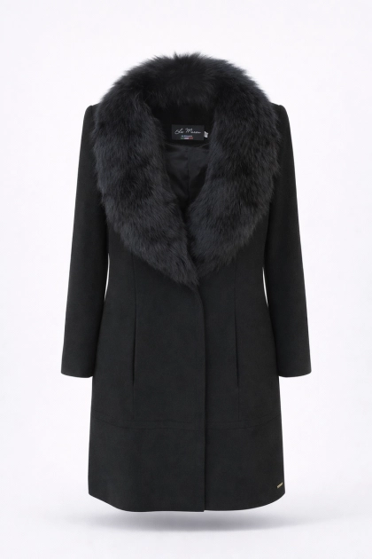 Produto - Casaco La Marca Lã Pele Longo Feminino Preto