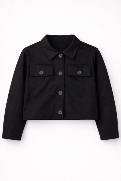 Produto - Casaco Rovitex Suede Sarjado Juvenil Feminino Preto