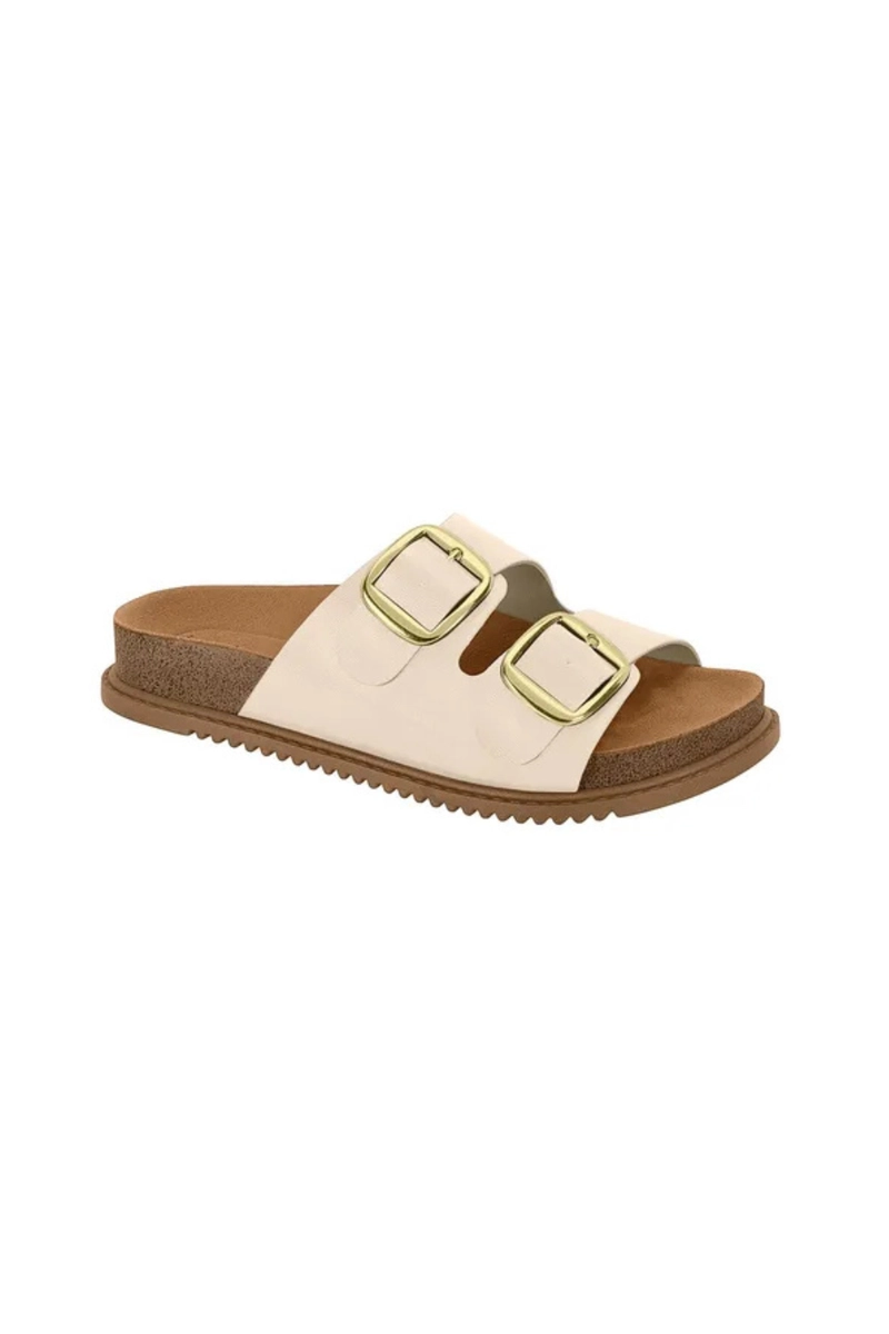 Chinelo Beira Rio Flat Feminino Creme