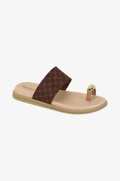 Produto - Chinelo Beira Rio Rasteira Feminina Café