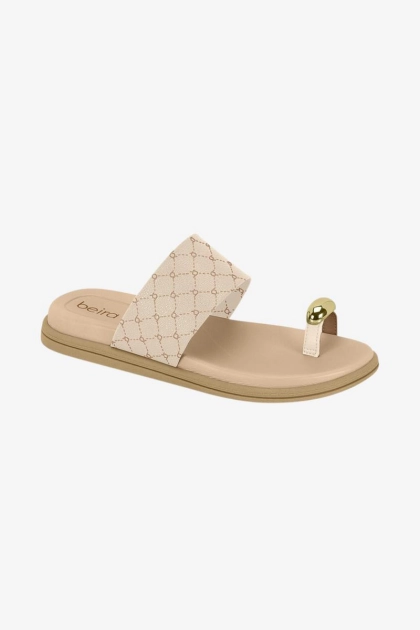 Produto - Chinelo Beira Rio Rasteira Feminina Creme