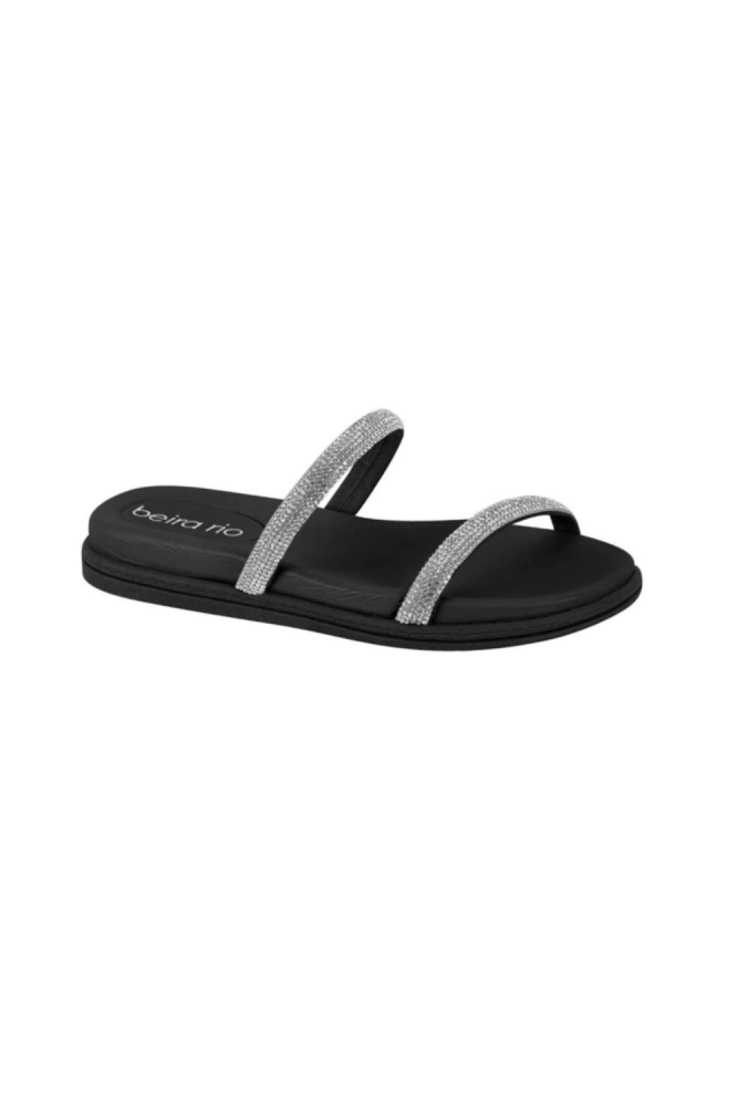 Chinelo Beira Rio Rasteira Feminina Preta