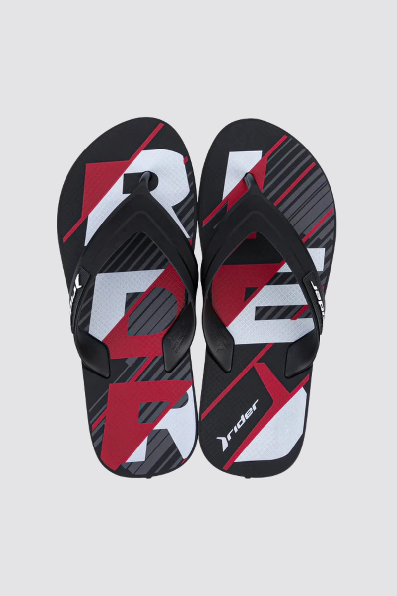 Produto - Chinelo Grendene Rider Infantil Masculino Preto e Vermelho