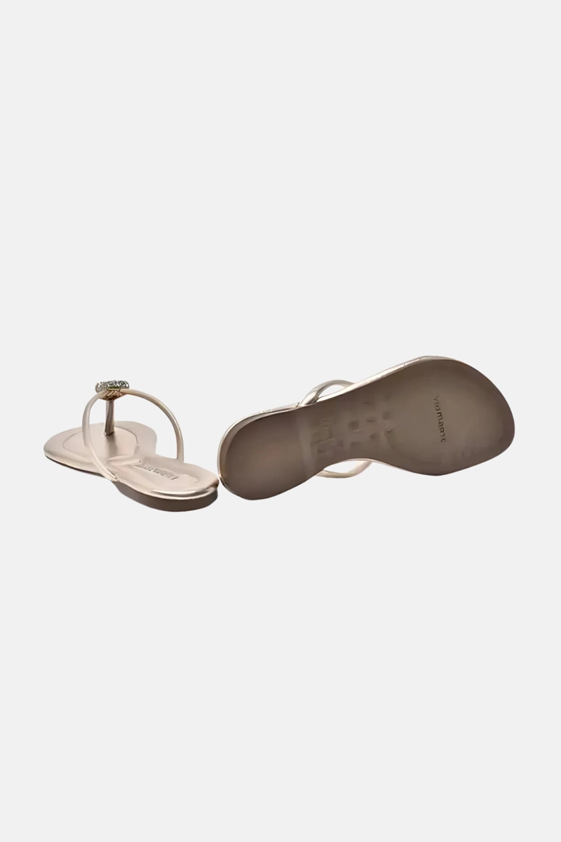Produto Chinelo Via Marte Rasteira Com Brilho Feminina Gold