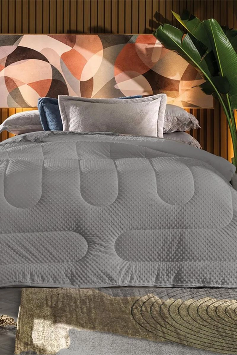 Cobertor Queen Altemburg Plush Cinza