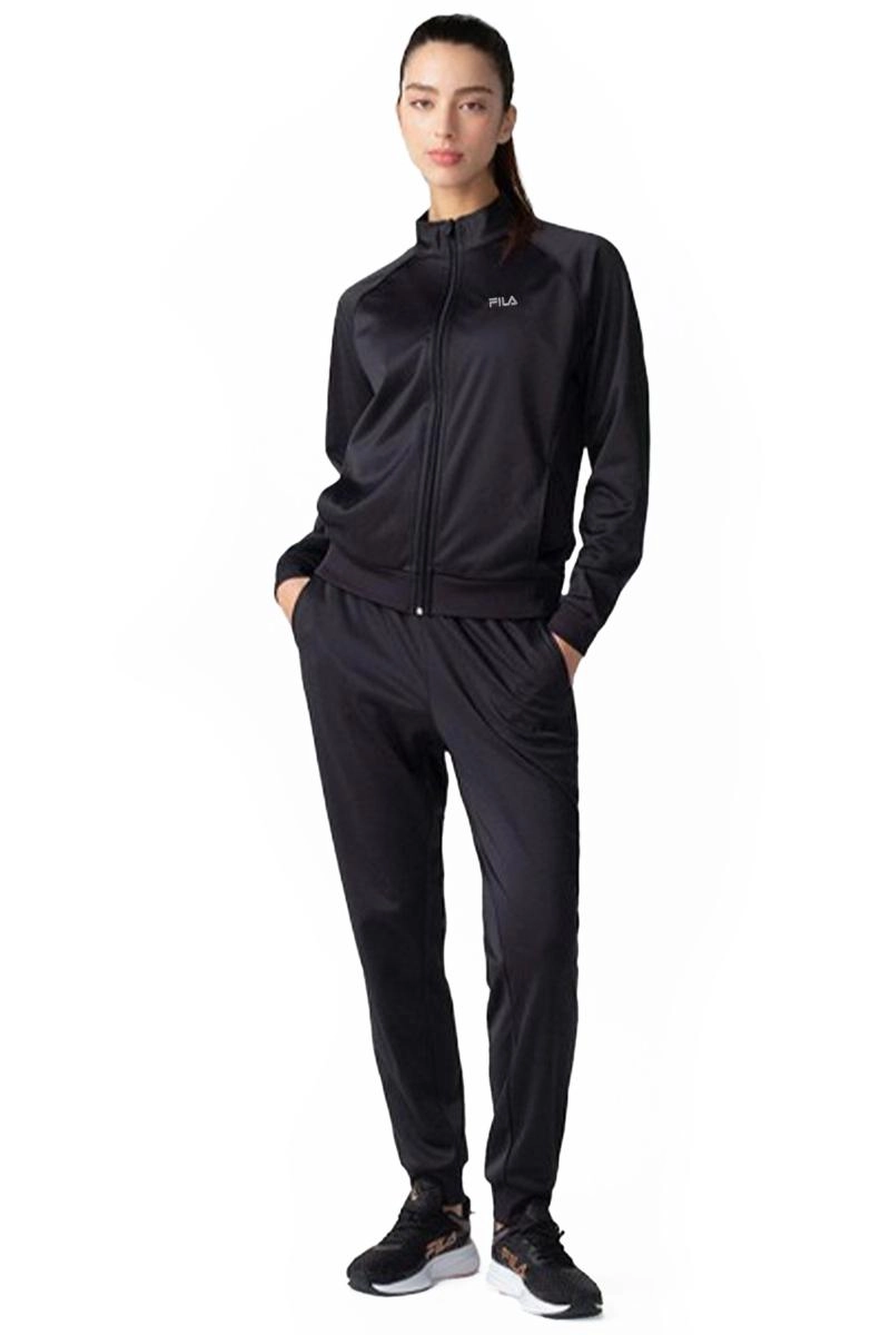 Conjunto Agasalho Fila Helanca Feminino Preto