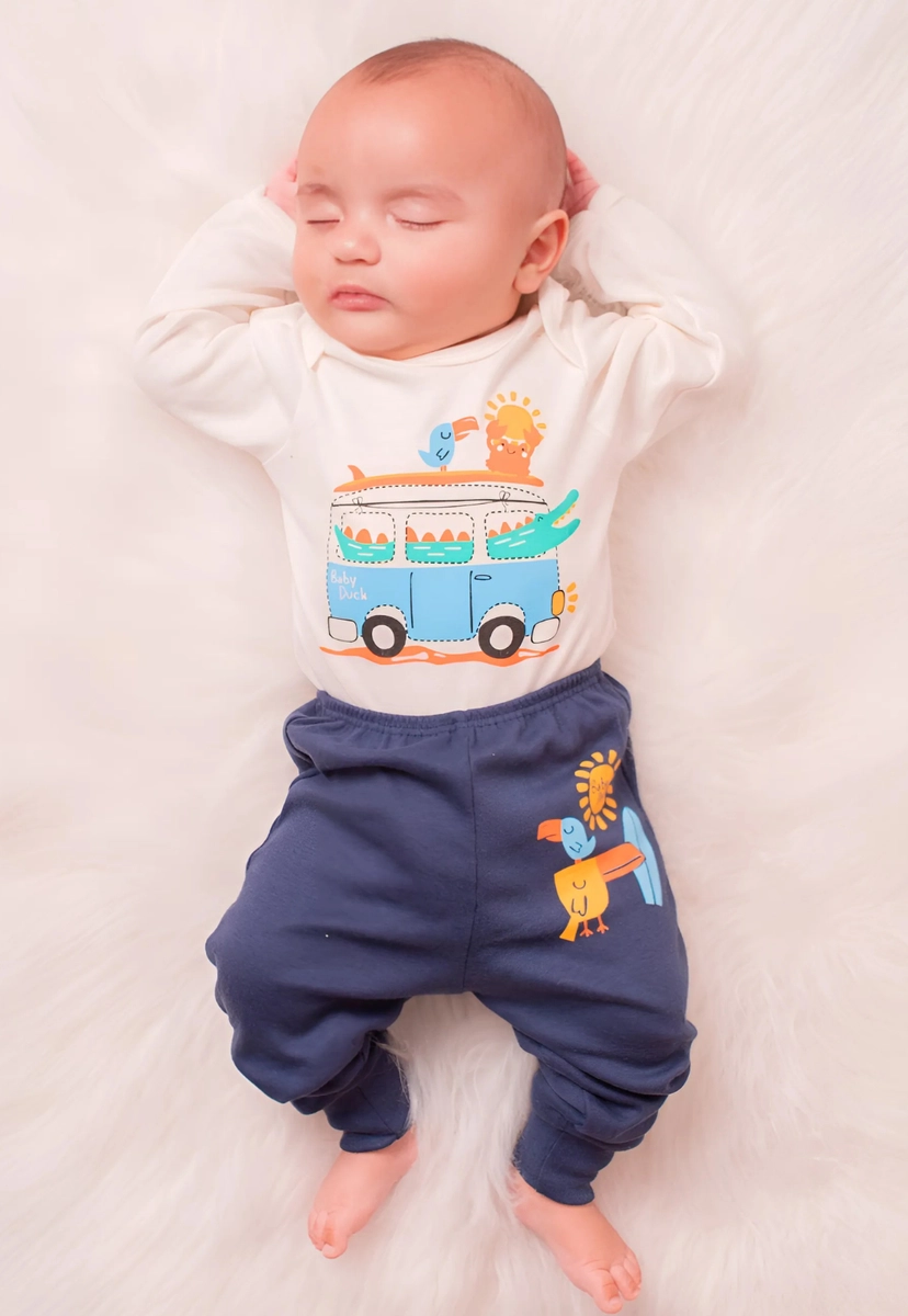 Produto - Conjunto Baby Duck Estampado Masculino Kombi 