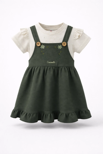 Produto - Conjunto Coccinelle Salopete Bordado Feminino INfantil 