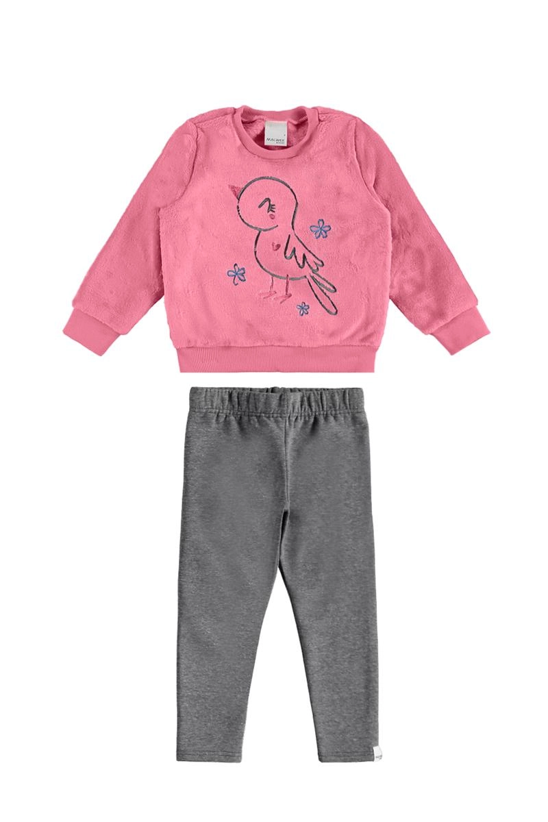 Conjunto Malwee Manga Longa Bebê Feminino