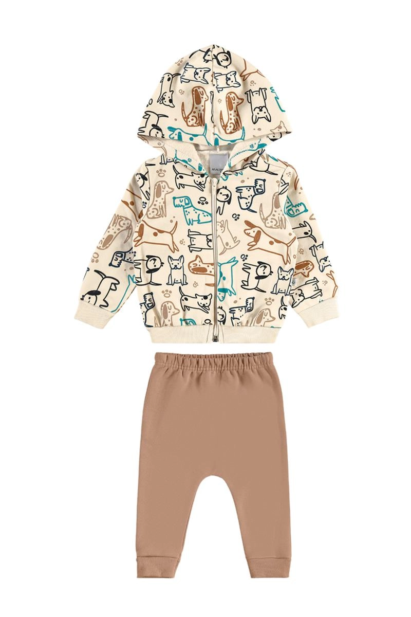 Conjunto Malwee Manga Longa Capuz Baby Masculino