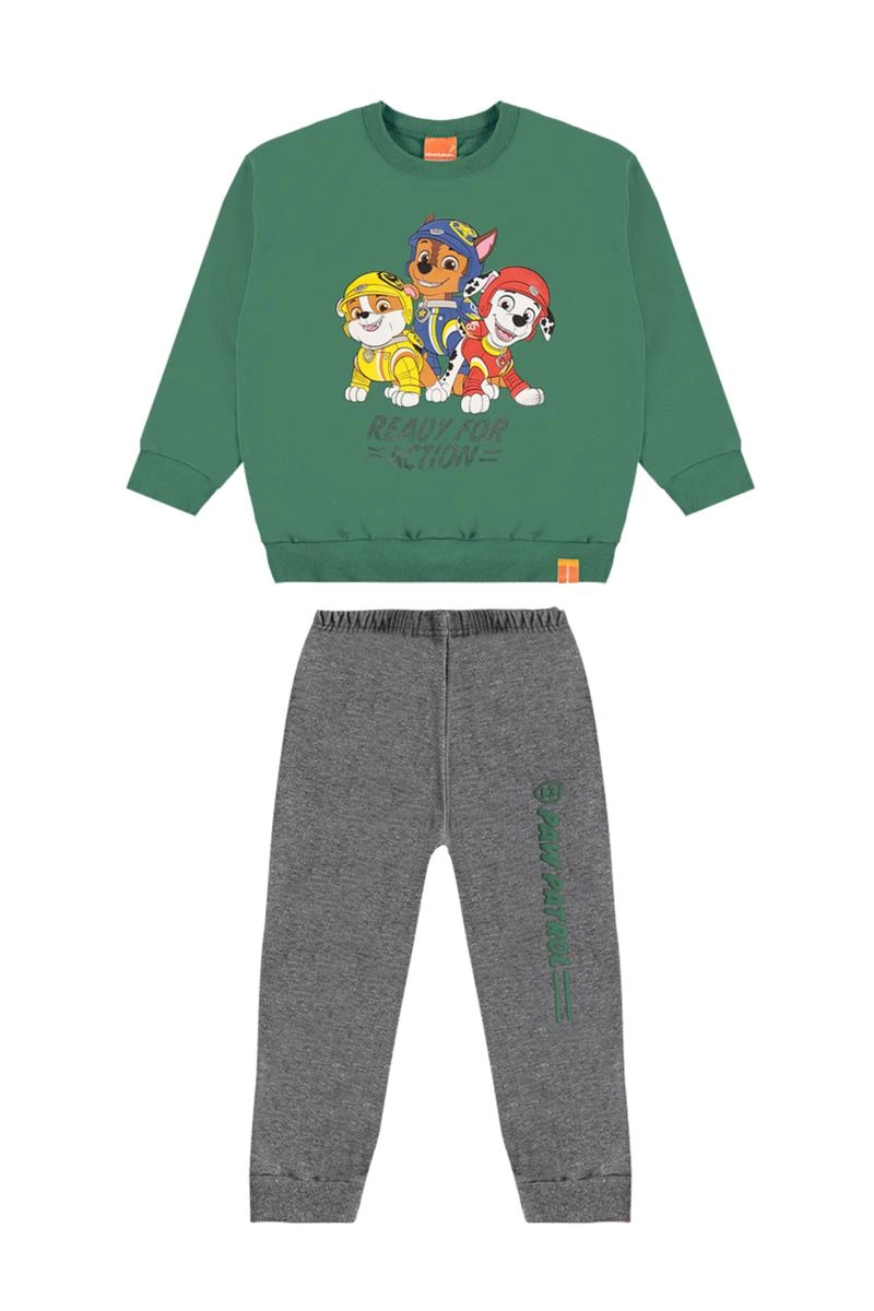Conjunto Malwee Manga Longa Patrulha Canina Bebê Masculino