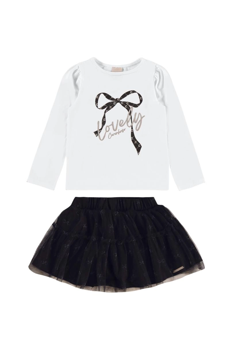 Conjunto Malwee Manga Longa Saia Bebê Feminino