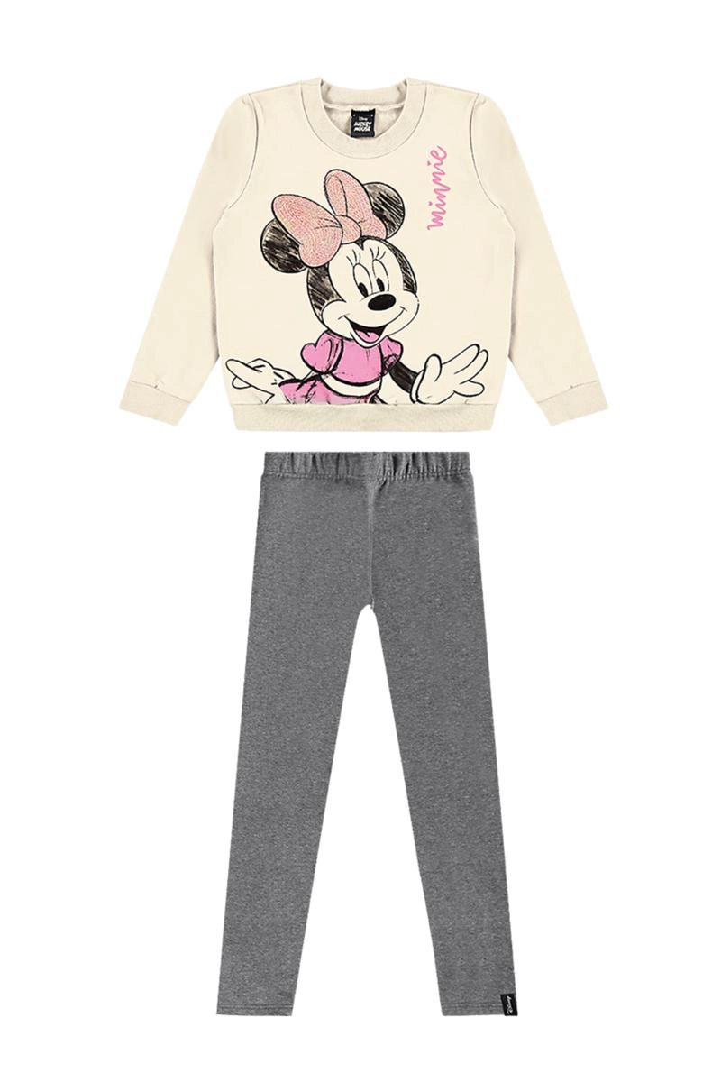 Conjunto Malwee Minnie Manga Longa Infantil Feminino