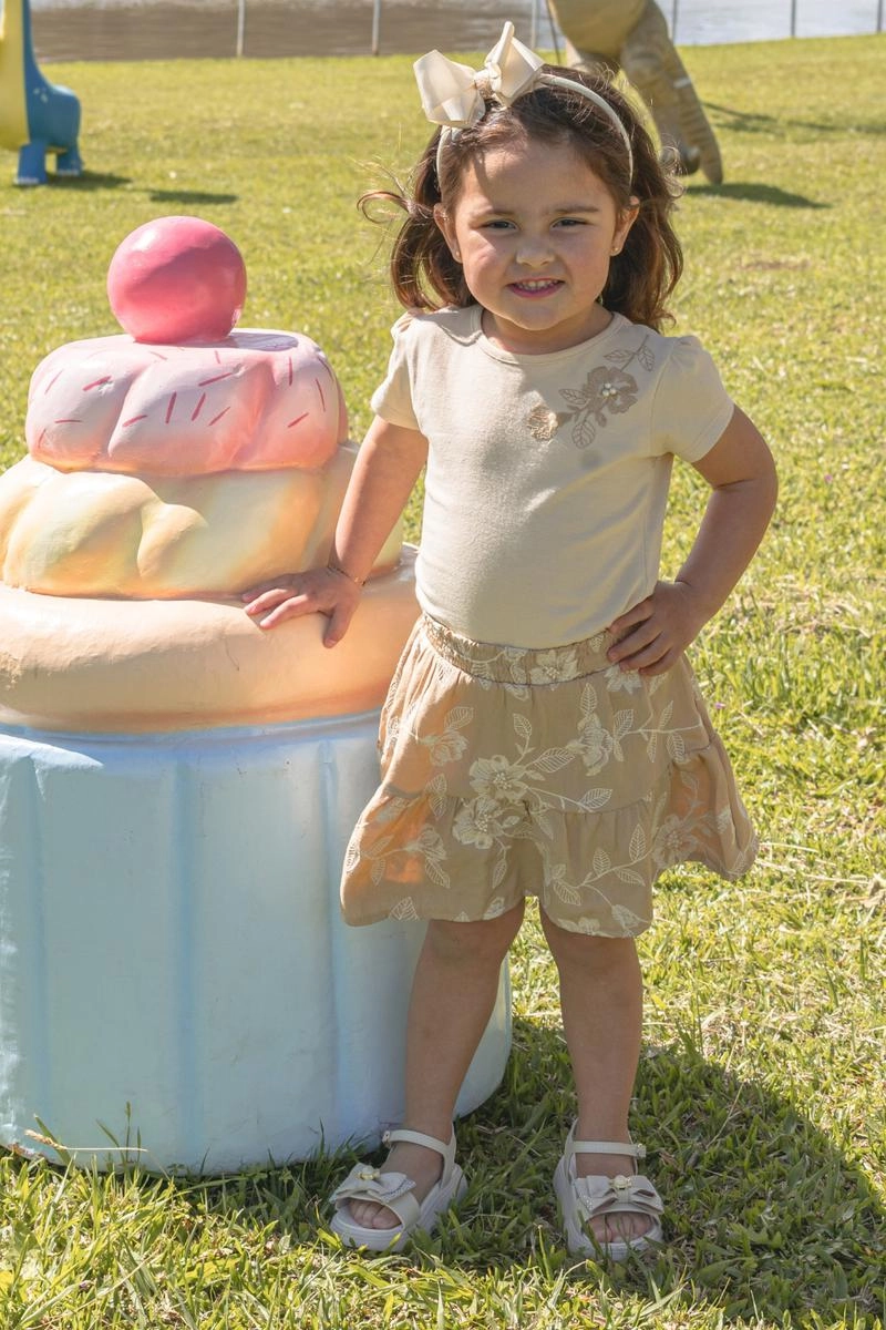 Produto - Conjunto Pulla Bulla Manga Curta Saia Infantil Feminino 