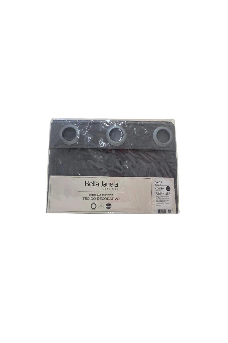 Cortina Bella Janela Rustica Salta Prata 3,00m x 1,70m
