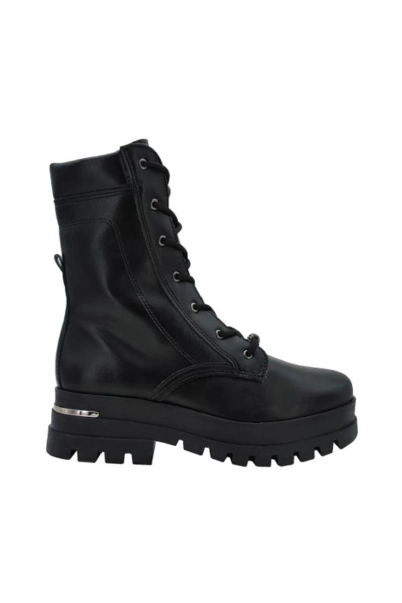Coturno Via Marte Flatform Tratorado Metal Feminino Preto