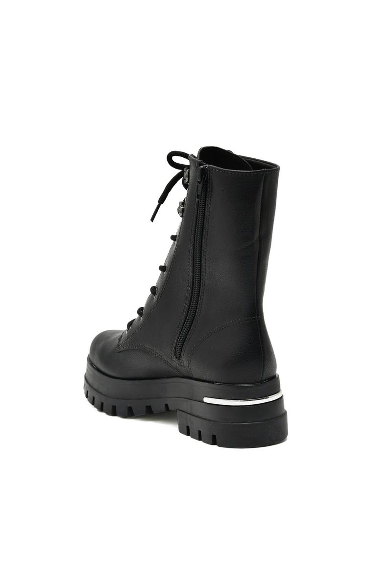 Coturno Via Marte Flatform Tratorado Salto Metalizado Feminino Preto