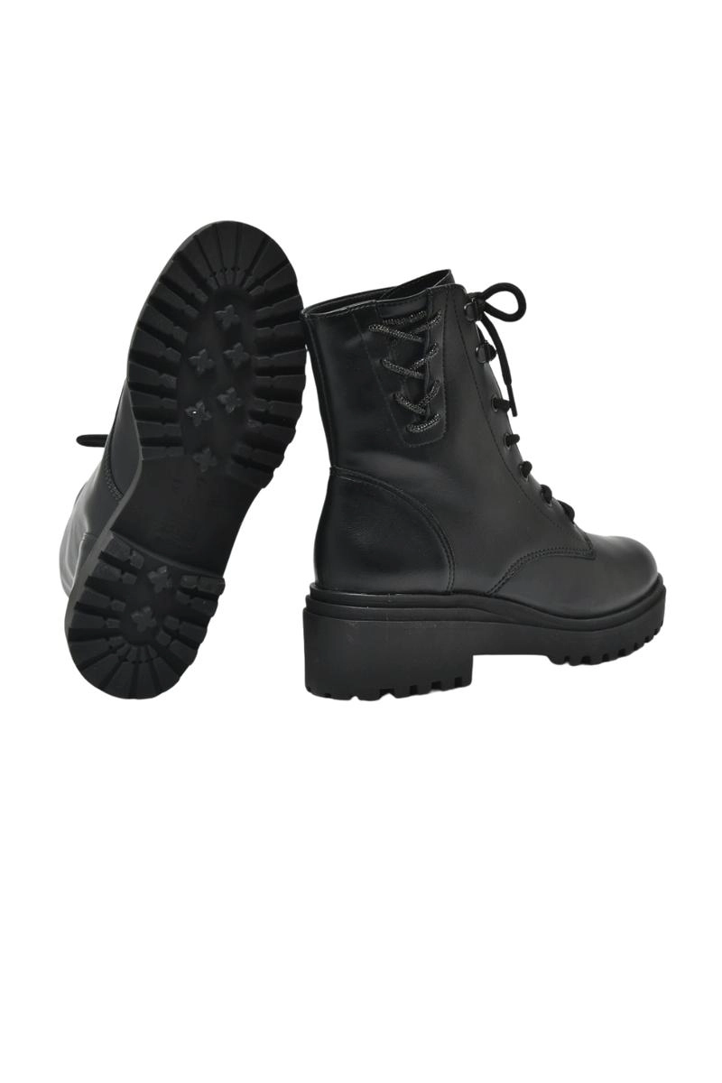 Produto Coturno Via Marte Strass Cadarço Tratorado Feminino Preto