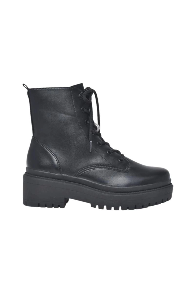Coturno Via Marte Tratorado Pingente Strass Brilho Feminino Preto