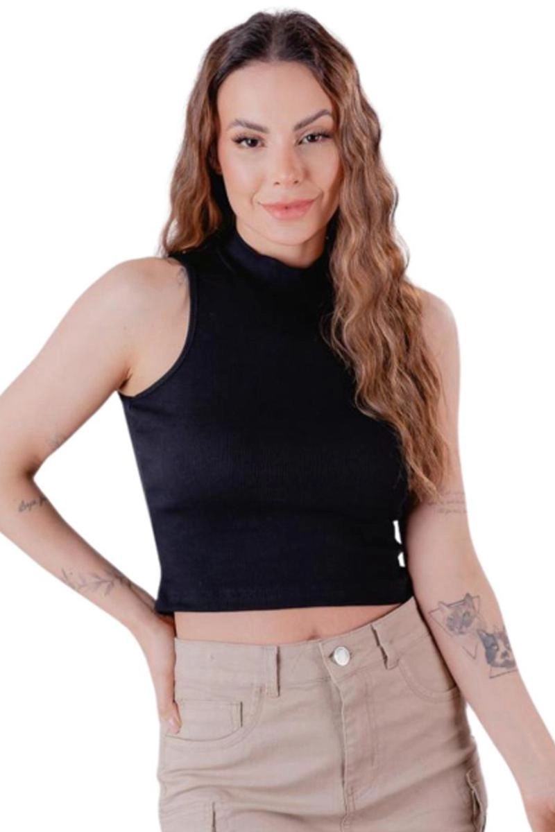 Cropped Crocker Canelado Feminino