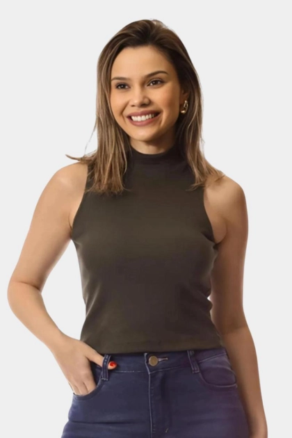 Produto - Cropped Crocker Canelado Feminino Verde