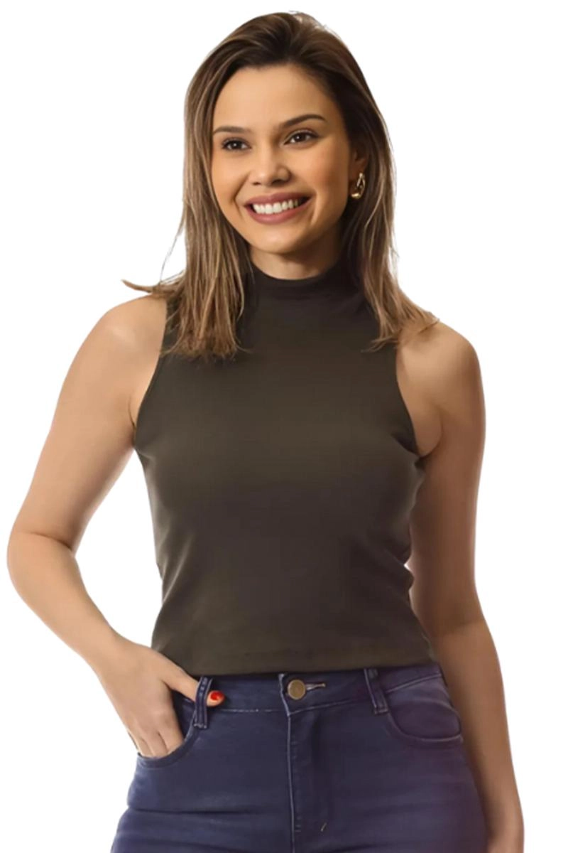 Cropped Crocker Canelado Feminino Verde