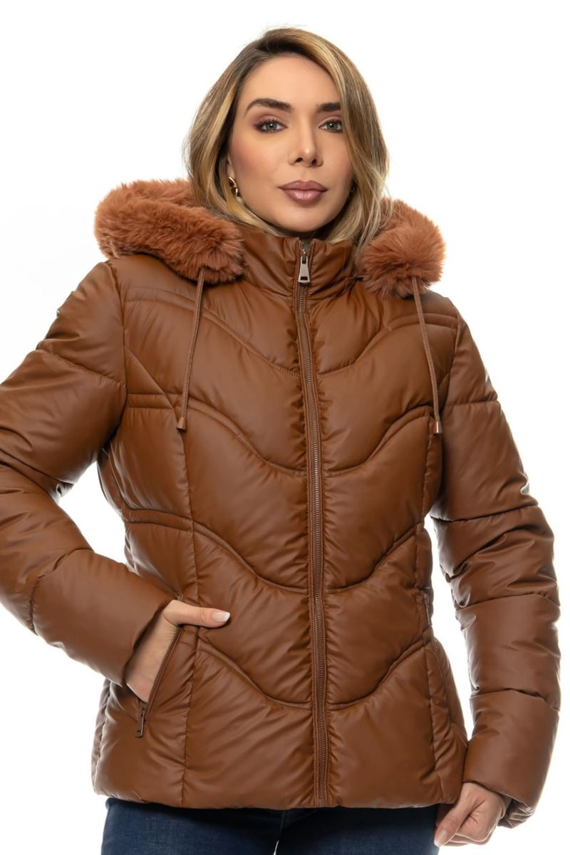 JAQ FEM PUFFER PU FORRADA CROCKER
