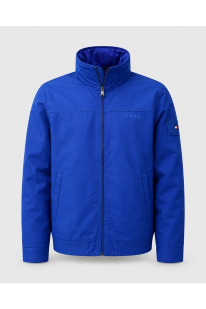 Jaqueta Tommy Hilfiger Zíper Nylon Masculina Azul Produto Jaqueta Tommy Hilfiger Zíper Nylon Masculina Azul