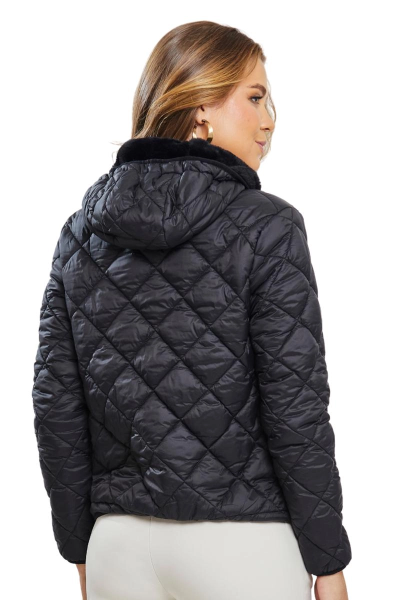 Jaqueta Aishty Nylon Texturas Feminina Preta