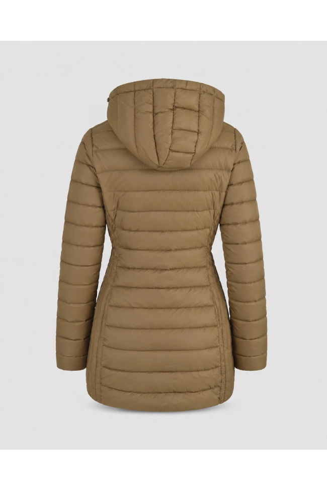 Produto Jaqueta Alpelo Longa Nylon Forrada com Pluma de Ganso Marrom