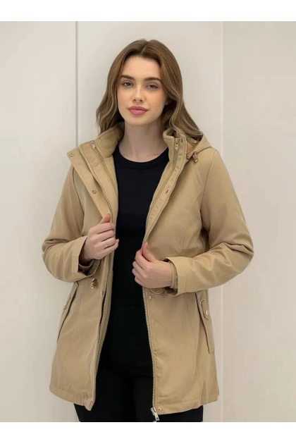 Produto Jaqueta Alpelo Parka Com Fleece Destacável Feminina Bege Macadâmia