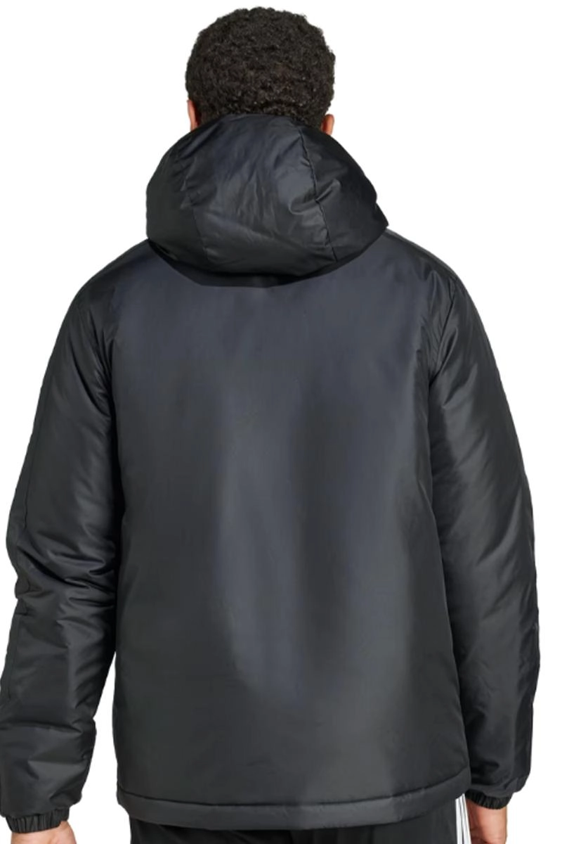 Jaqueta Capuz Adidas Isolamento Essentials Três Listras Masculina  Preta