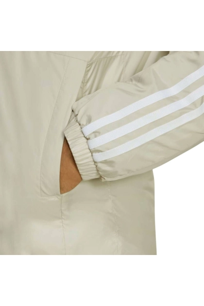 Jaqueta Capuz Adidas Isolamento Essentials Três Listras Masculina Bege Produto Jaqueta Capuz Adidas Isolamento Essentials Três Listras Masculina Bege