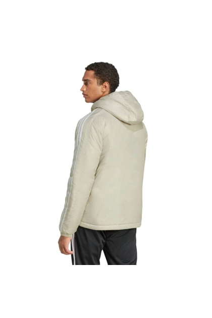 Jaqueta Capuz Adidas Isolamento Essentials Três Listras Masculina Bege Produto Jaqueta Capuz Adidas Isolamento Essentials Três Listras Masculina Bege