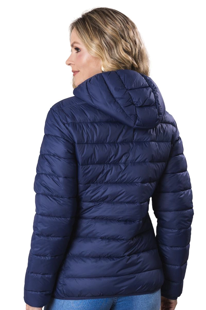 Jaqueta Crocker Nylon Com Capuz e Zíper Feminina Azul Marinho