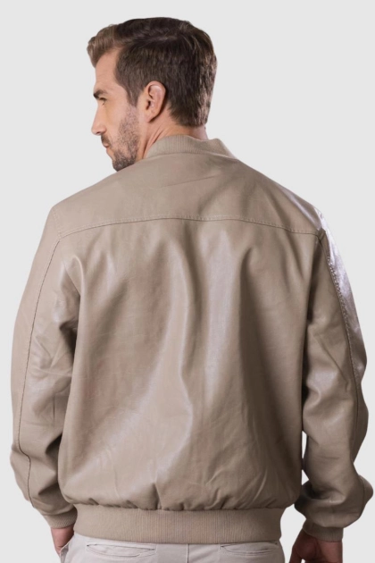 Jaqueta Crocker PU Bolsos Laterais Masculina Areia Produto Jaqueta Crocker PU Bolsos Laterais Masculina Areia