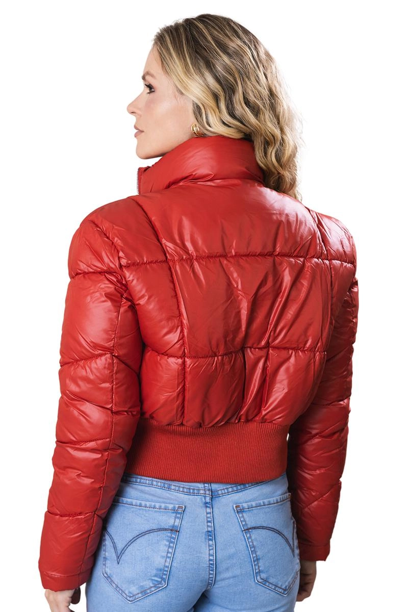 Jaqueta Crocker Puffer Nylon Feminina Vermelho Vivo