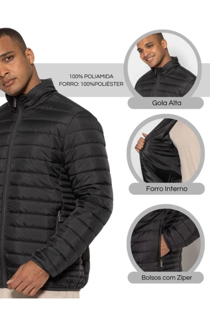 Produto Jaqueta Masculina Matelassê Gola Alta Crocker