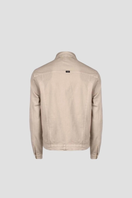 Jaqueta Max Denin Sarja Masculina Off White Produto Jaqueta Max Denin Sarja Masculina Off White