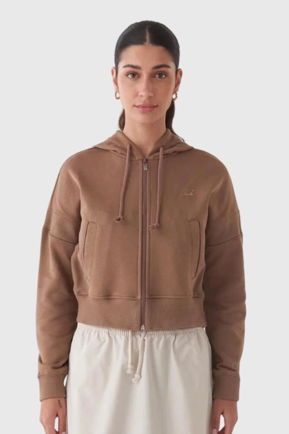 Produto - Jaqueta New Balance Cropped Athletics Feminina Marrom