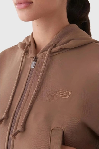 Jaqueta New Balance Cropped Athletics Feminina Marrom Produto Jaqueta New Balance Cropped Athletics Feminina Marrom