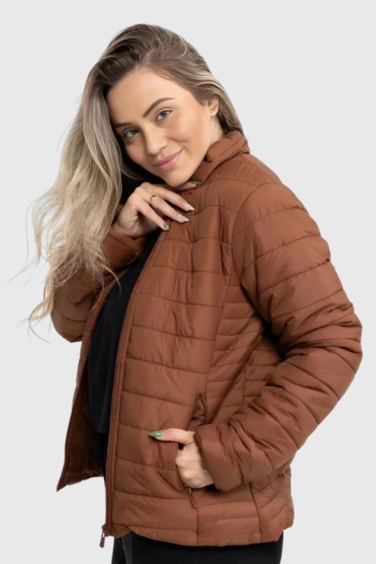 Jaqueta Sea Brazil De Nylon Forrada Feminina Camel Produto Jaqueta Sea Brazil De Nylon Forrada Feminina Camel