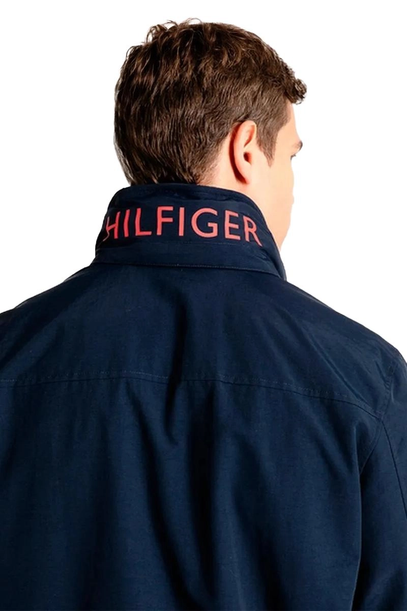 Jaqueta Tommy Hilfiger Zíper Nylon Masculina Azul Marinho