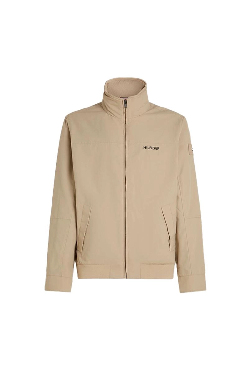 Jaqueta Tommy Hilfiger Zíper Nylon Masculina Bege