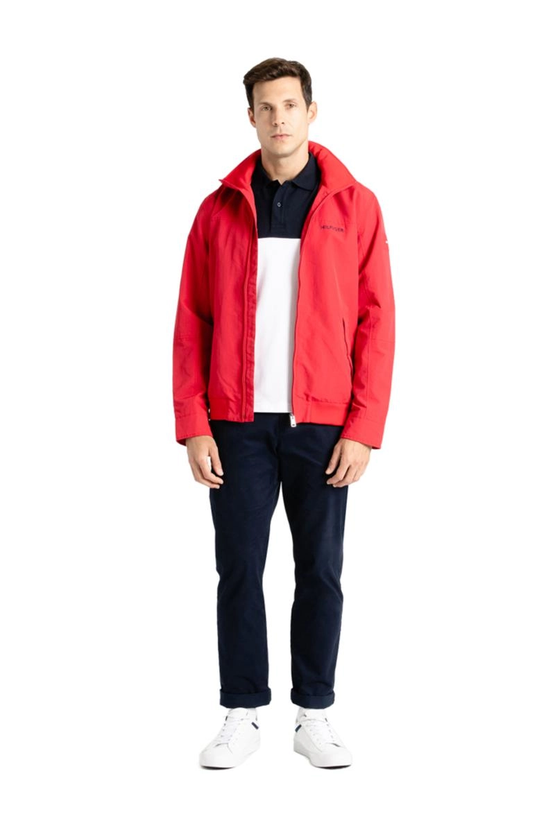 Jaqueta Tommy Hilfiger Zíper Nylon Masculina Vermelha
