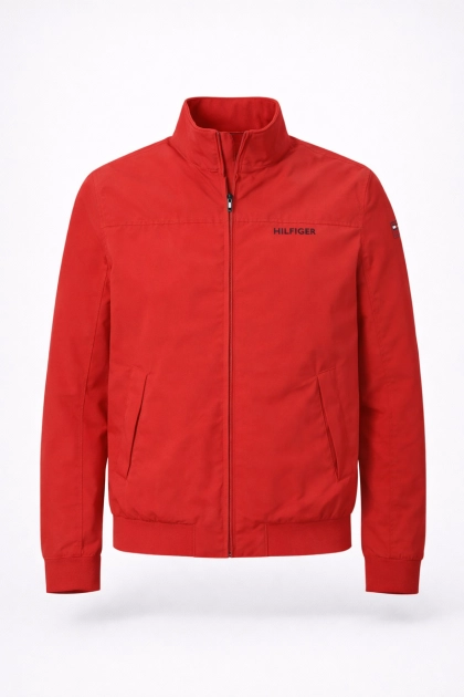 Produto - Jaqueta Tommy Hilfiger Zíper Nylon Masculina Vermelha