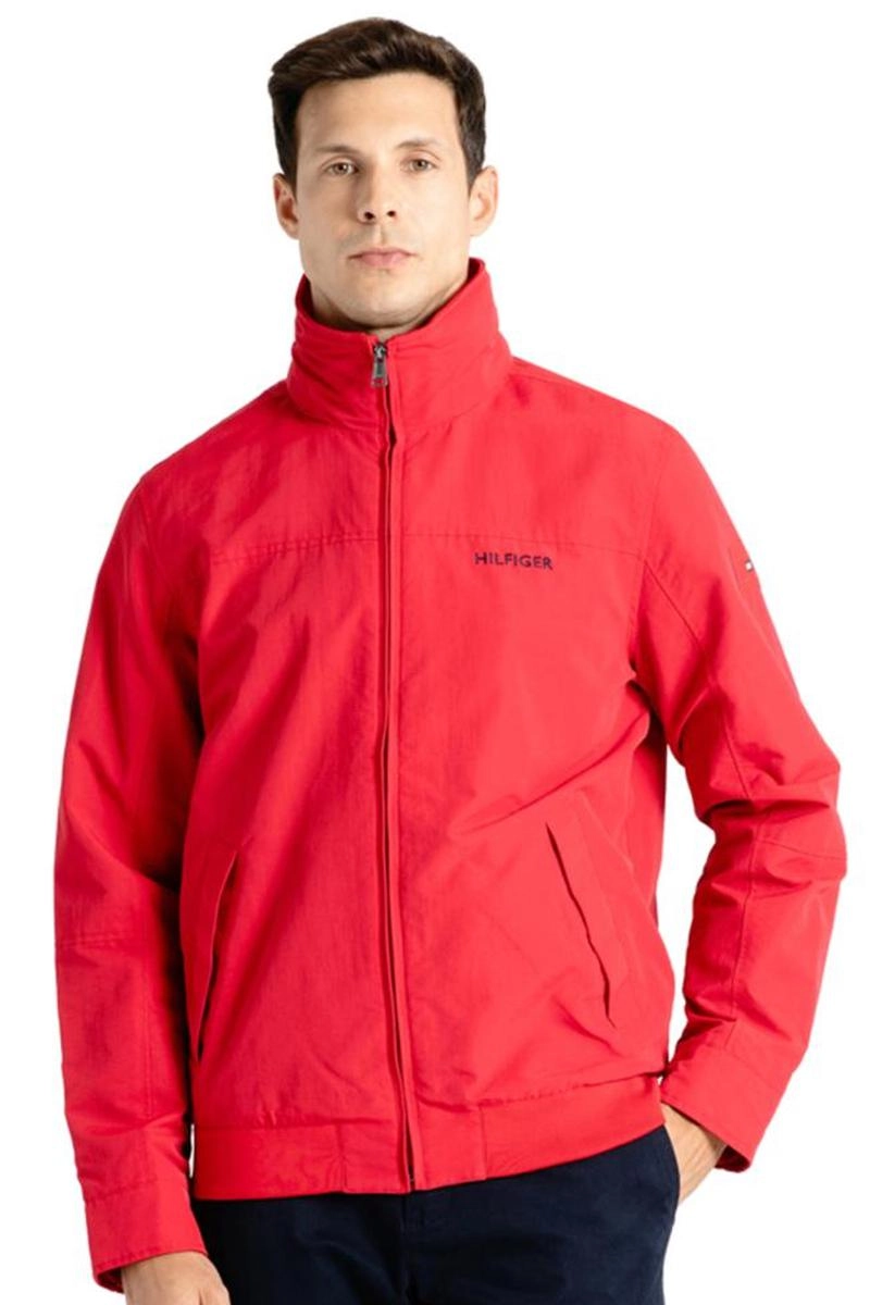 Jaqueta Tommy Hilfiger Zíper Nylon Masculina Vermelha